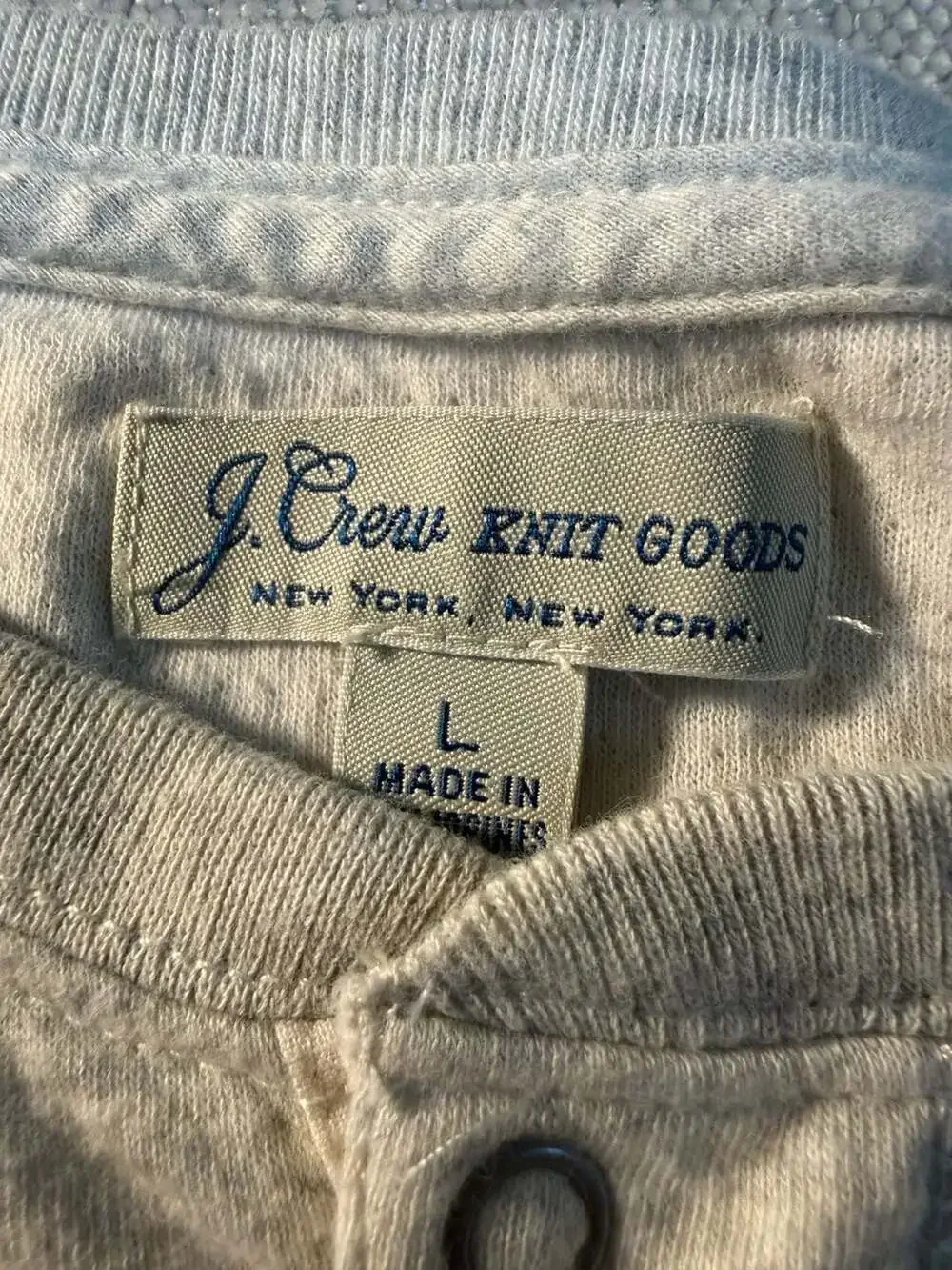 J. Crew Knit Goods Long Sleeve Henley Shirt Grey Size Large